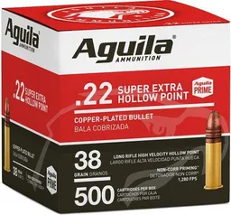 Super Extra High Velocity Hollow Point 22 Long Rifle Rimfire Ammo - 500 Rounds