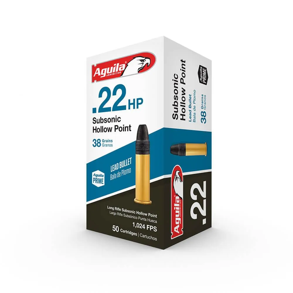 Subsonic Hollow Point 38 gr 22 Long Rifle Rimfire Ammo - 50 Round Box