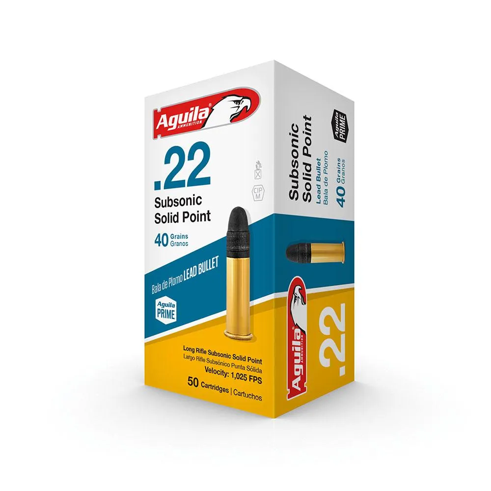 Subsonic Lead Solid Point 40 gr 22 Long Rifle Rimfire Ammo - 50 Round Box
