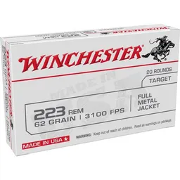USA Lake City Full Metal Jacket 223 Remington Rifle Ammo - 20 Round Box
