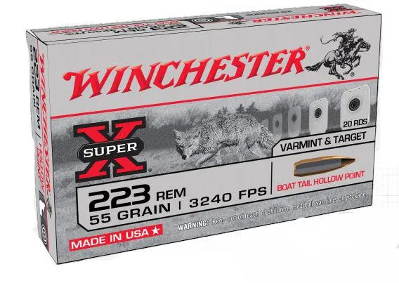 Super X Boat Tail Hollow Point 55 gr 223 Remington Rifle Ammo