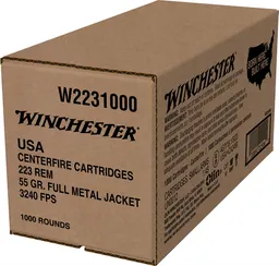 USA Lake City Bulk Full Metal Jacket 55 gr 223 Remington Rifle Ammo - 1000 Round Case