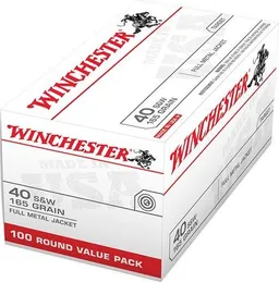 USA Full Metal Jacket 165 gr 40 S&W Handgun Ammo - 100 Rounds