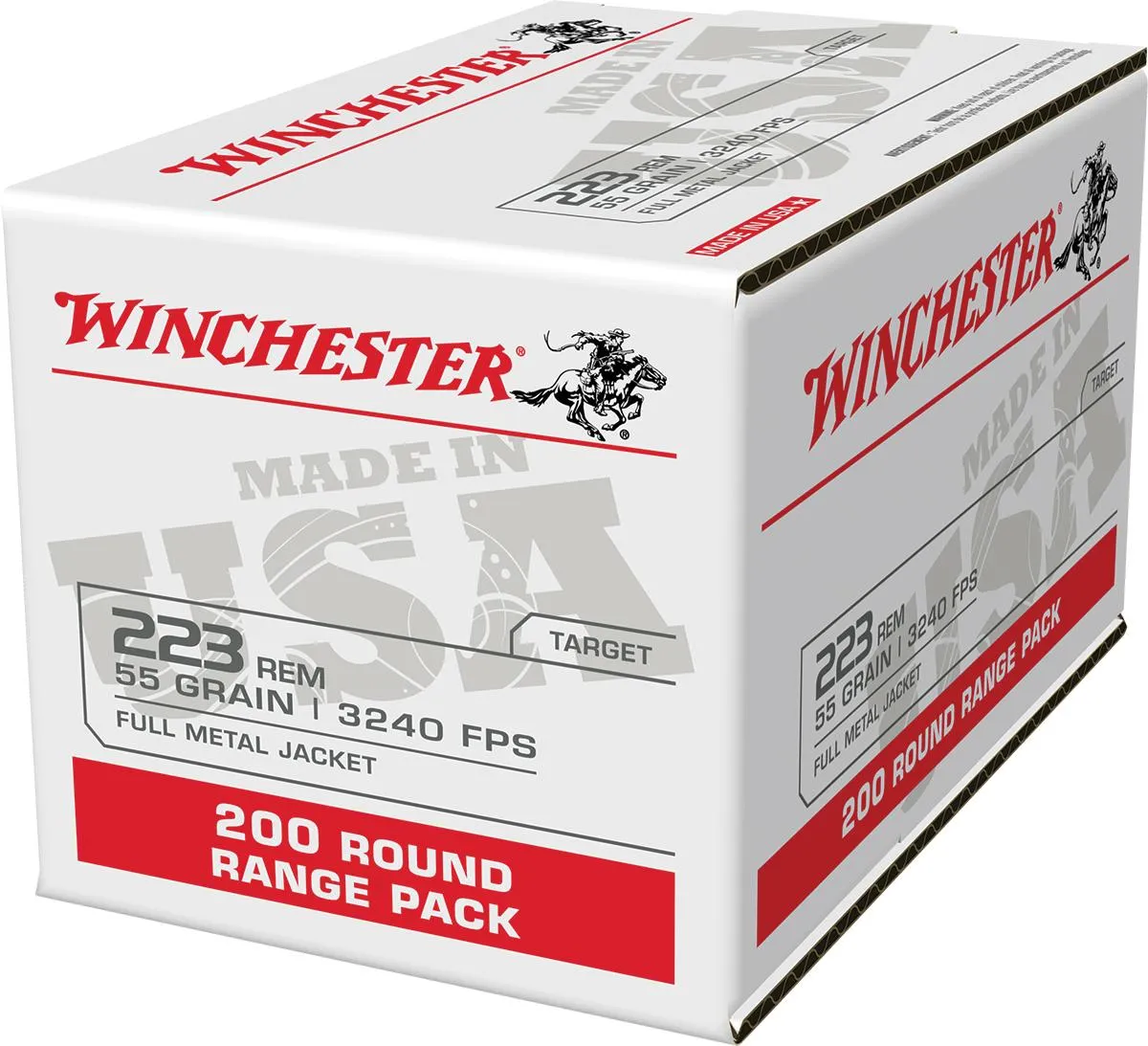 USA Lake City Full Metal Jacket 55 gr 223 Remington Rifle Ammo - 200 Round Box