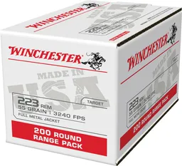 USA Lake City Full Metal Jacket 55 gr 223 Remington Rifle Ammo - 200 Round Box