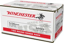 USA M193 Full Metal Jacket 55 gr 5.56 NATO Rifle Ammo - 150 Round