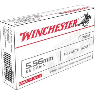 USA M193 Full Metal Jacket 55 gr 5.56 NATO Rifle Ammo - 20 Round Box