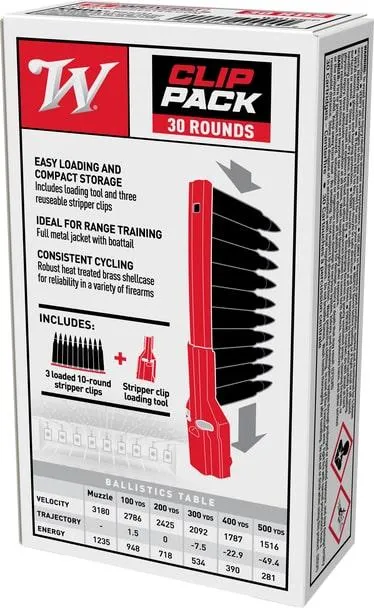 USA M193 Full Metal Jacket 55 gr 5.56 NATO Rifle Ammo - 30 Round