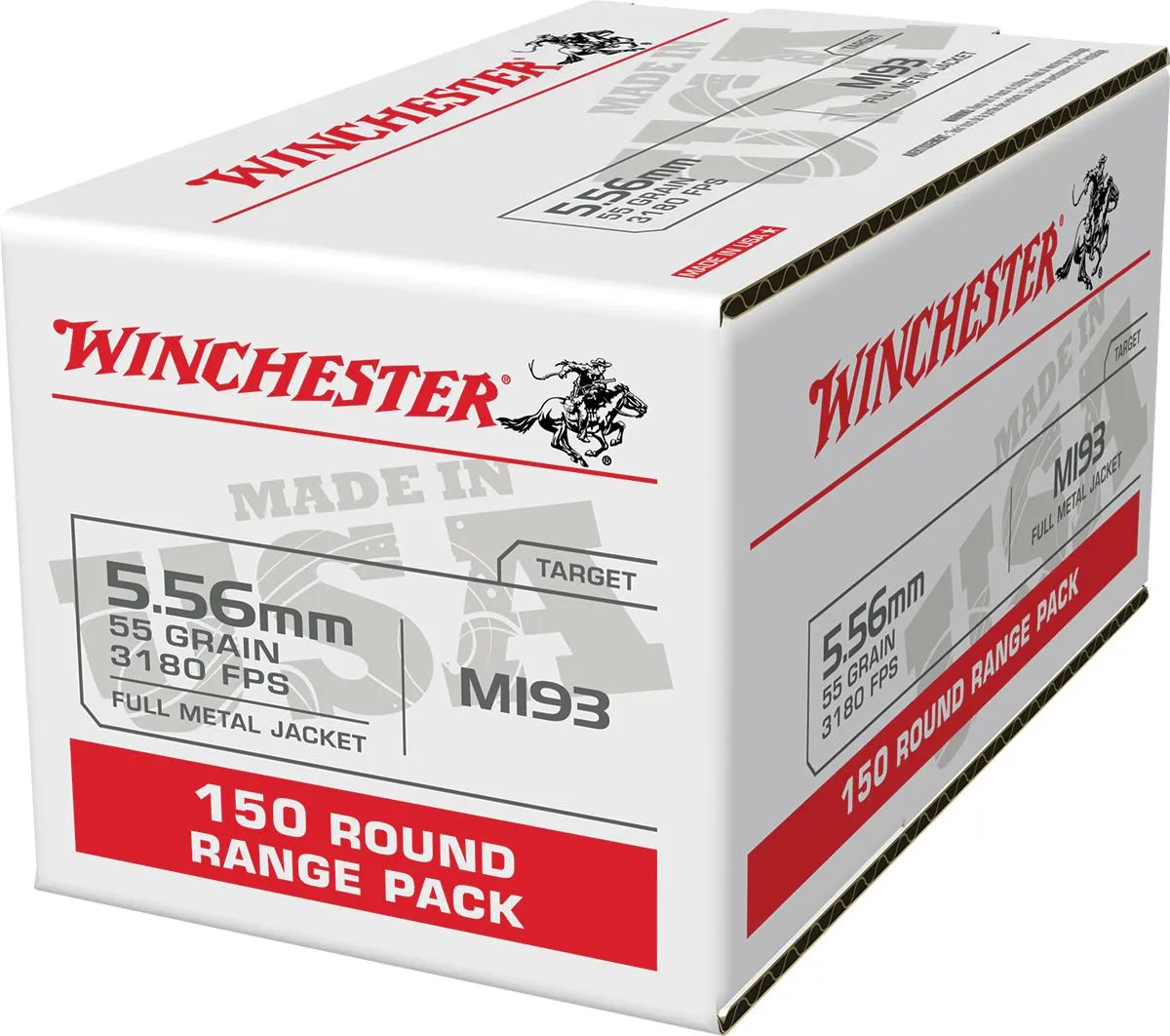USA M193 Full Metal Jacket 55 gr 5.56 NATO Rifle Ammo - 150 Round