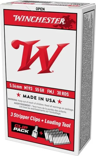 USA M193 Full Metal Jacket 55 gr 5.56 NATO Rifle Ammo - 30 Round