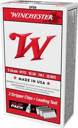 USA M193 Full Metal Jacket 55 gr 5.56 NATO Rifle Ammo - 30 Round