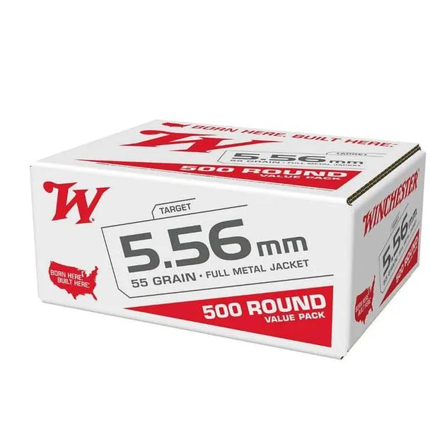 USA M193 Full Metal Jacket 55 gr 5.56 NATO Rifle Ammo - 500 Round Case