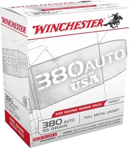 USA Full Metal Jacket 95 gr 380 ACP Handgun Ammo - 200 Round Box