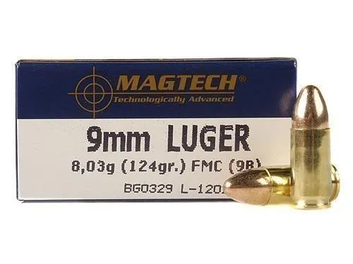 Full Metal Jacket 1109 fps 124 gr 9mm Handgun Ammo - 50 Round Box