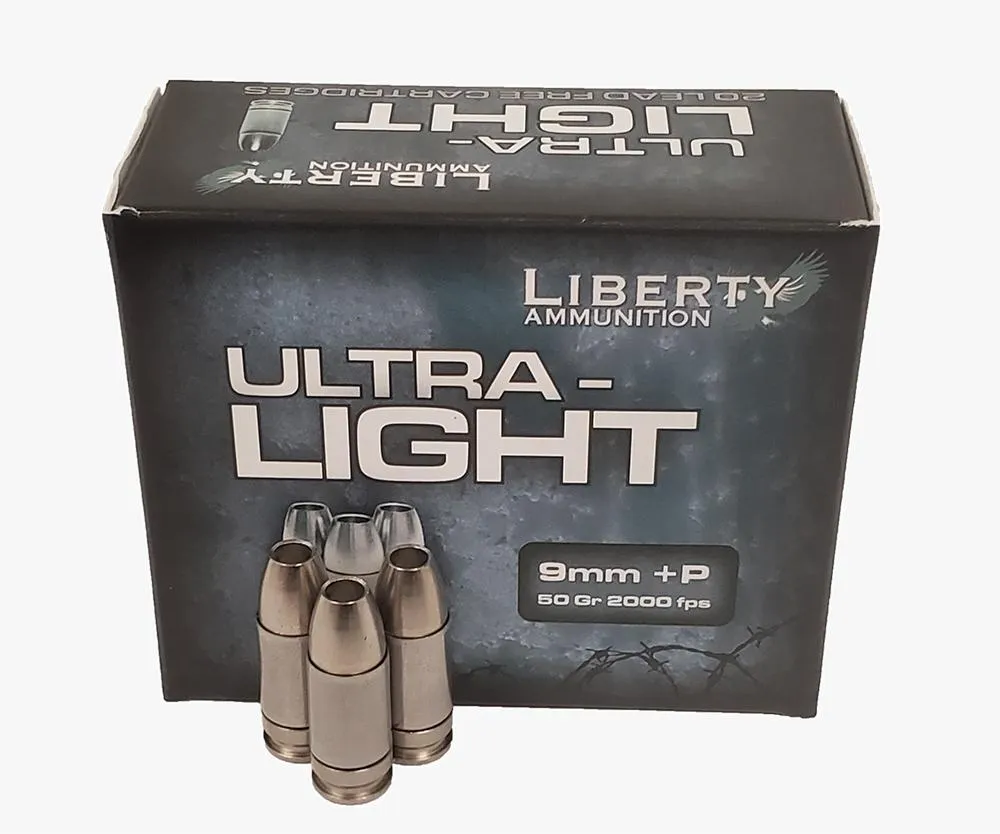 Ultra-Light Hollow Point 9mm+P Handgun Ammo - 20 Round Box