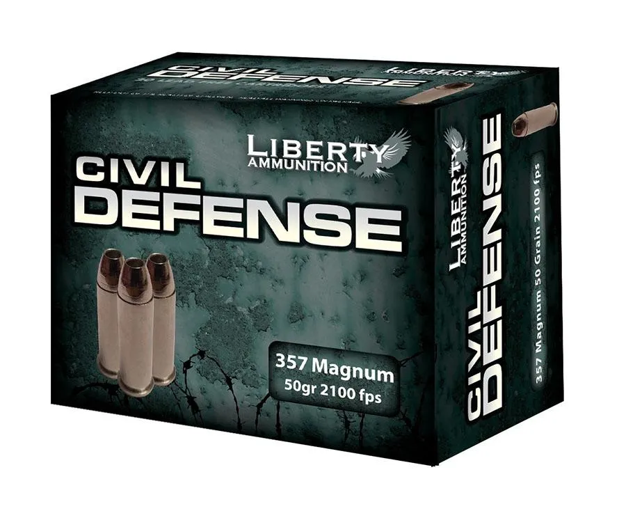 Civil Defense Hollow Point 357 Magnum Handgun Ammo - 20 Round Box