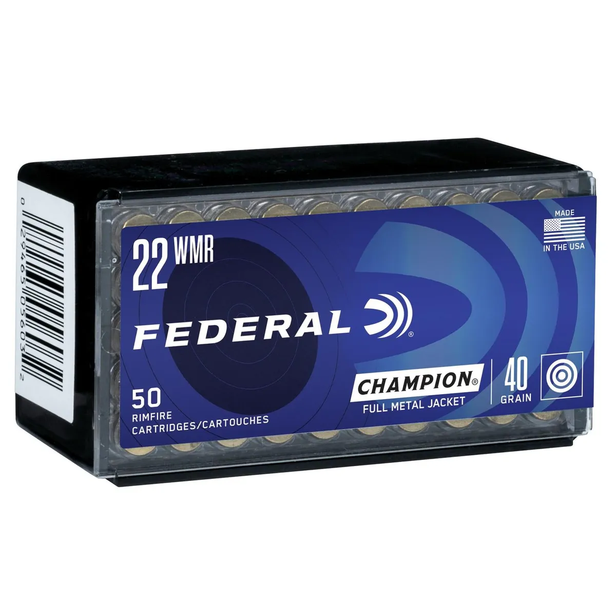 Champion Training Full Metal Jacket 40 gr 22 WMR Rimfire Ammo - 50 Round Box