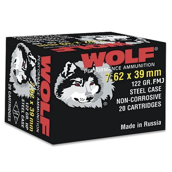 Polyformance Full Metal Jacket 122 gr 7.62 x 39mm Rifle Ammo - 20 Round Box