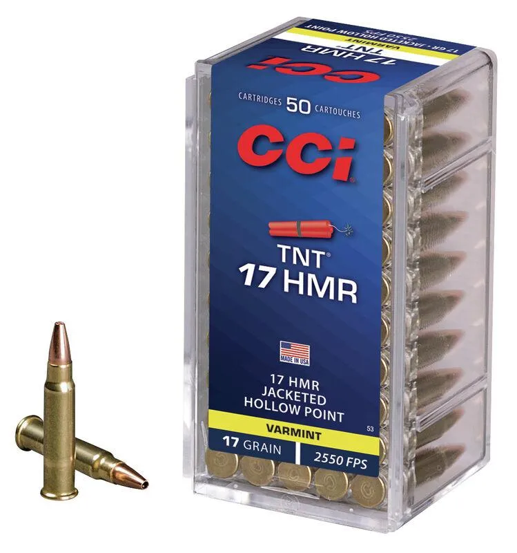 TNT Jacketed Soft Point 17 HMR Rimfire Ammo - 50 Round Box