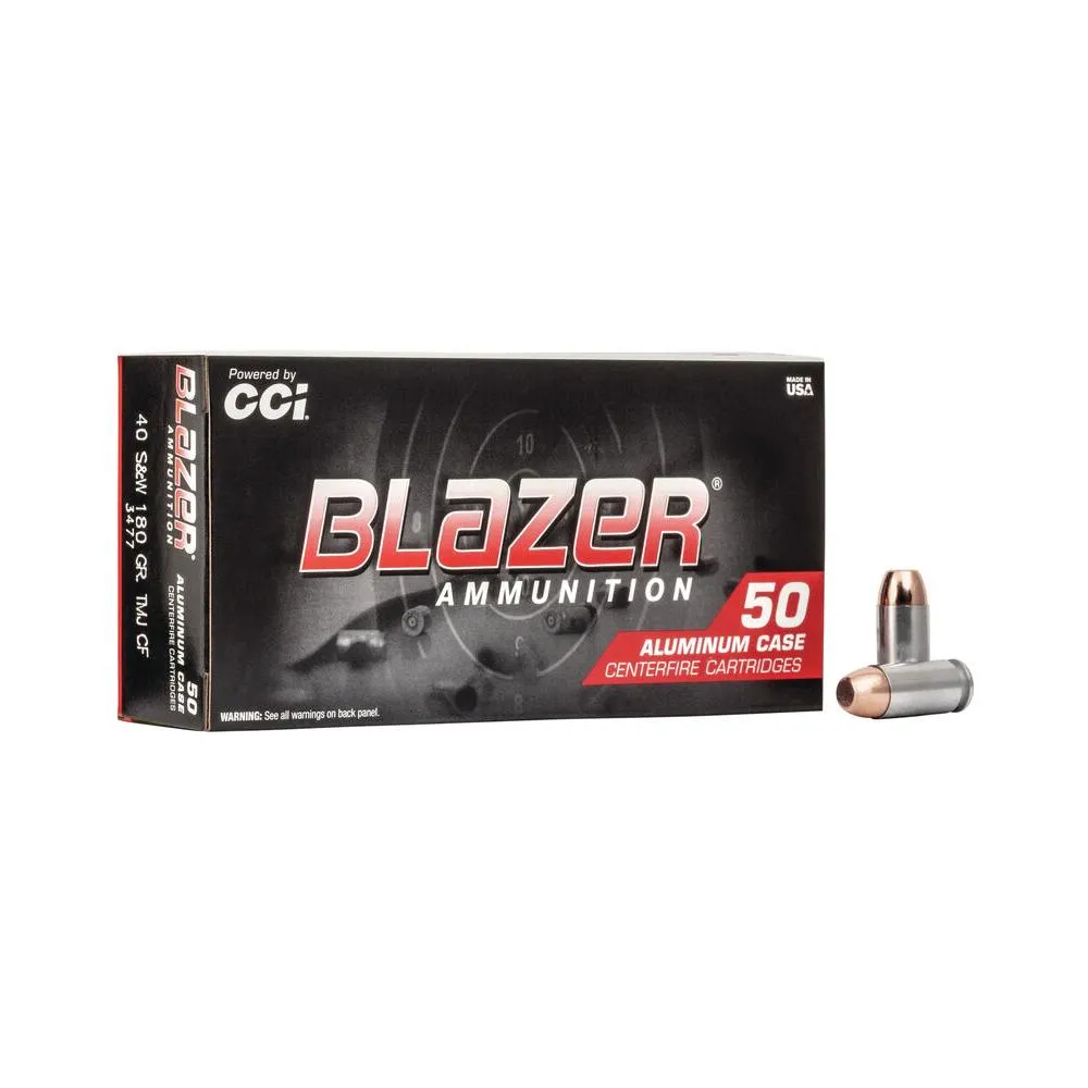 Blazer Clean-Fire Total Metal Jacket 40 S&W Handgun Ammo - 50 Round Box