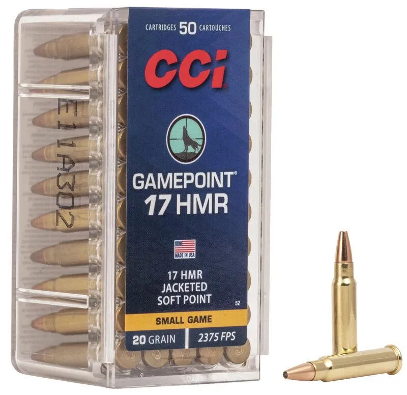 GamePoint Jacketed Soft Point 17 HMR Rimfire Ammo - 50 Round Box