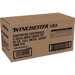 USA M855 Green Tip Full Metal Jacket 62 gr 5.56 NATO Rifle Ammo - 1000 Round