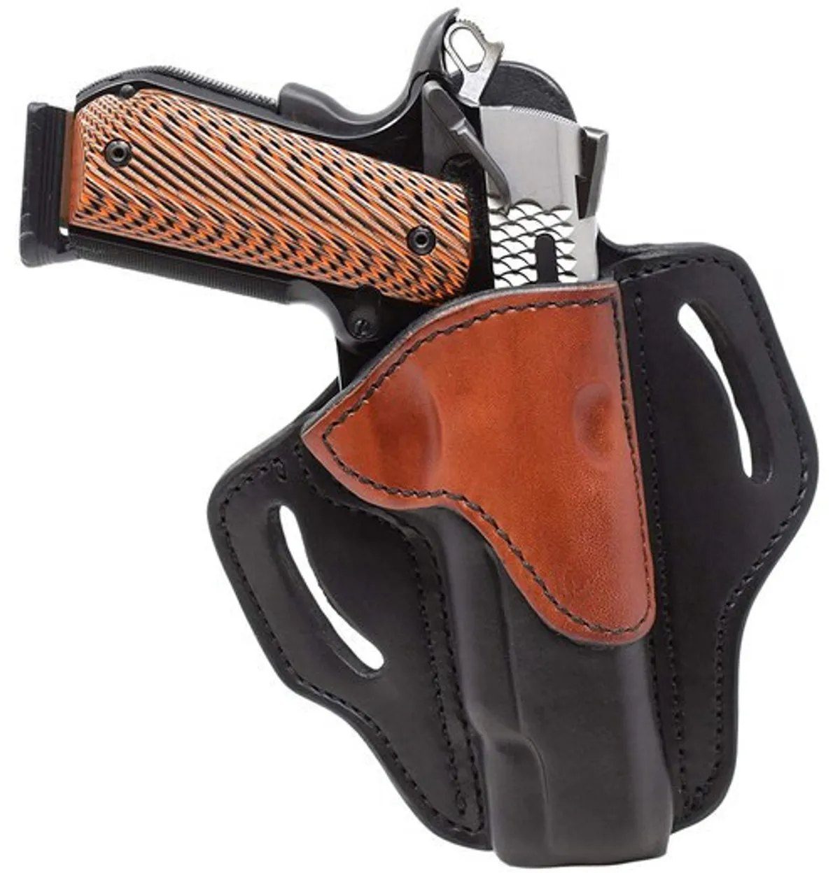 BH1 1911 Belt Holster - Right Hand - Brown on Black
