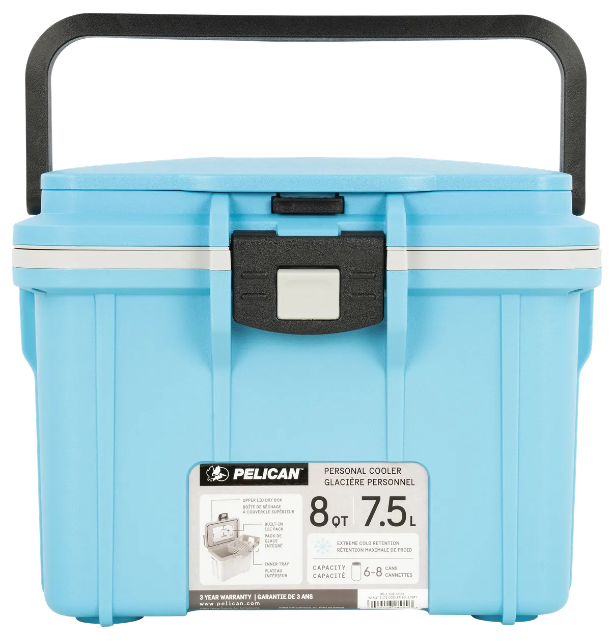 8 Quart Personal Cooler - Cool Blue/Gray