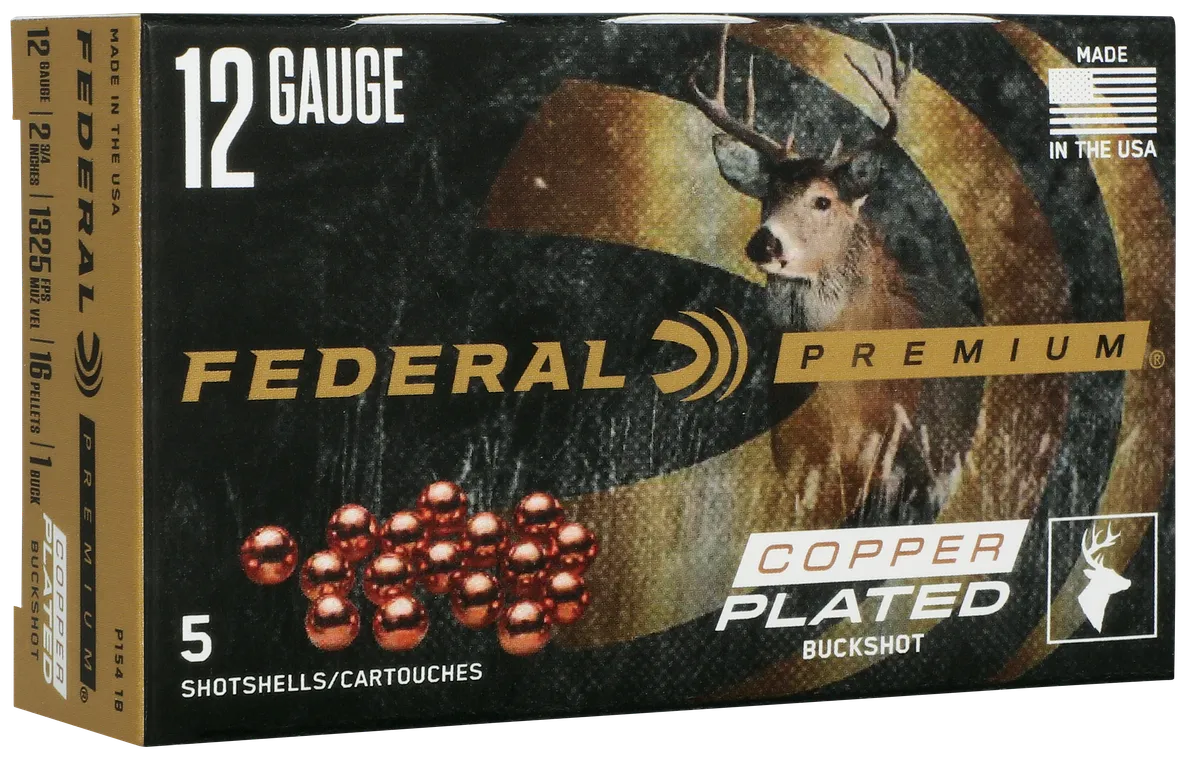 Premium #1 Buckshot 2-3/4" 12 Gauge Shotgun Ammo - 5 Round Box