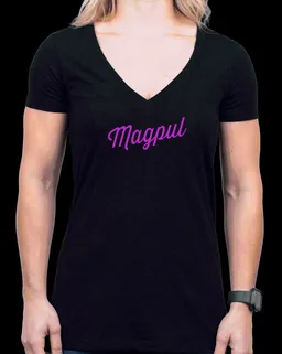 Women's Rover Script Cotton/Polyester Short-Sleeved T-Shirt - Black