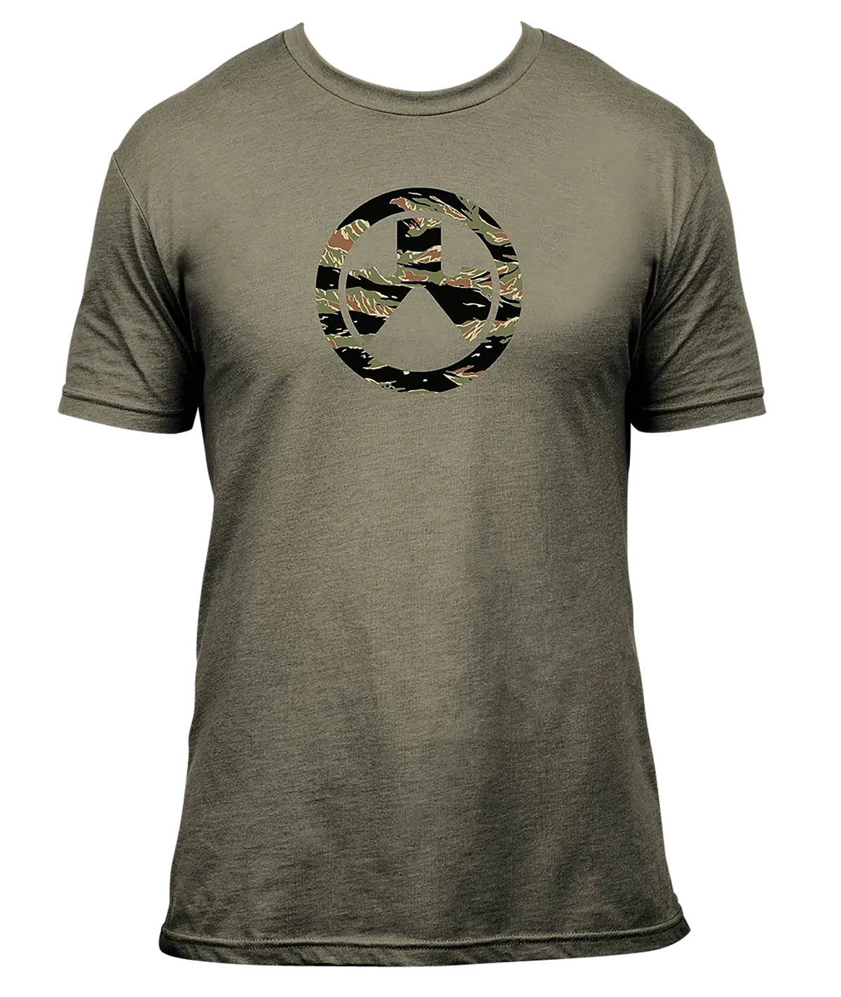 Tiger Stripe Icon Cotton/Polyester Short-Sleeved T-Shirt - OD Heather