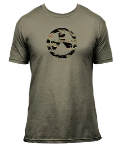 Tiger Stripe Icon Cotton/Polyester Short-Sleeved T-Shirt - OD Heather