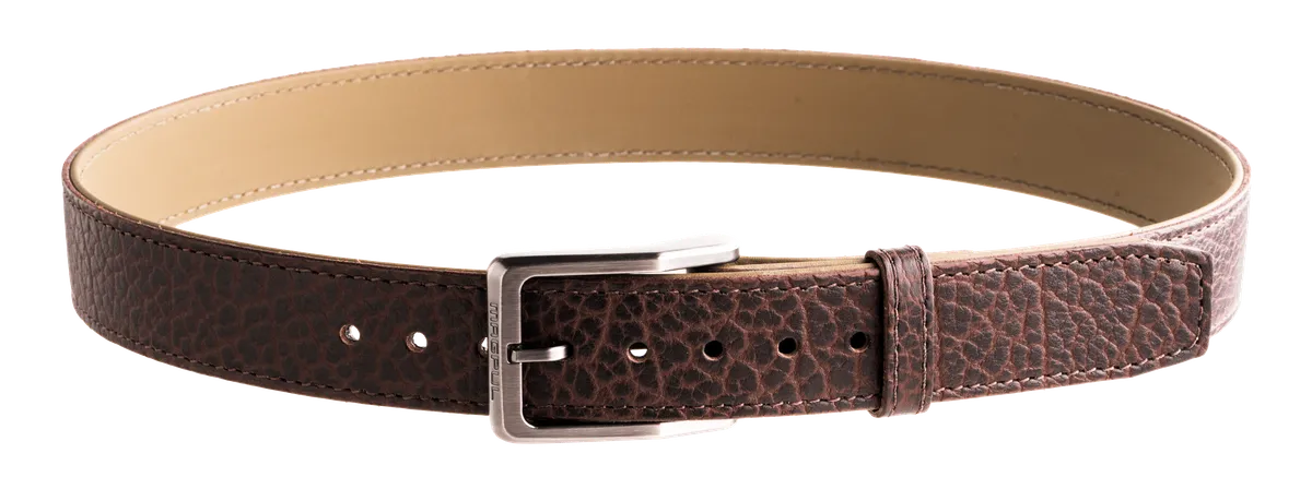 Tejas El Cibolo 1.50" Wide Buckle Closure Bison Hide Belt - Chocolate Brown