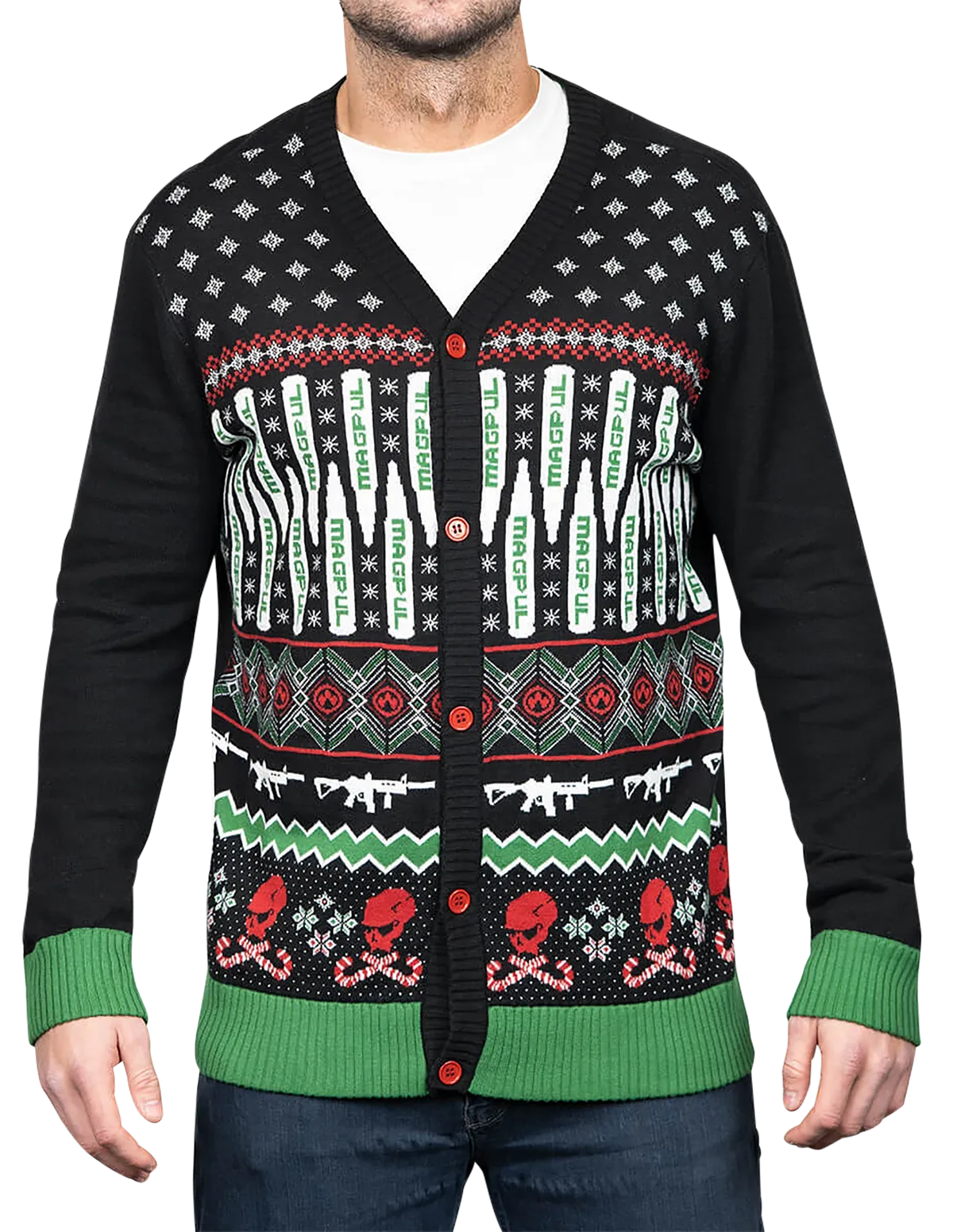 Krampus Cotton/Acrylic Long-Sleeved Ugly Christmas Sweater