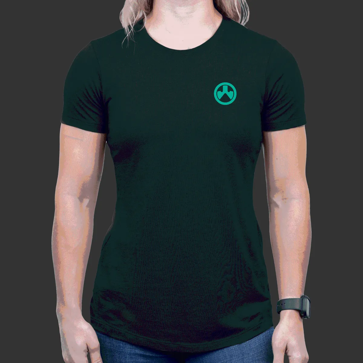 Women's Groovy Cotton/Polyester Short-Sleeved T-Shirt - Black