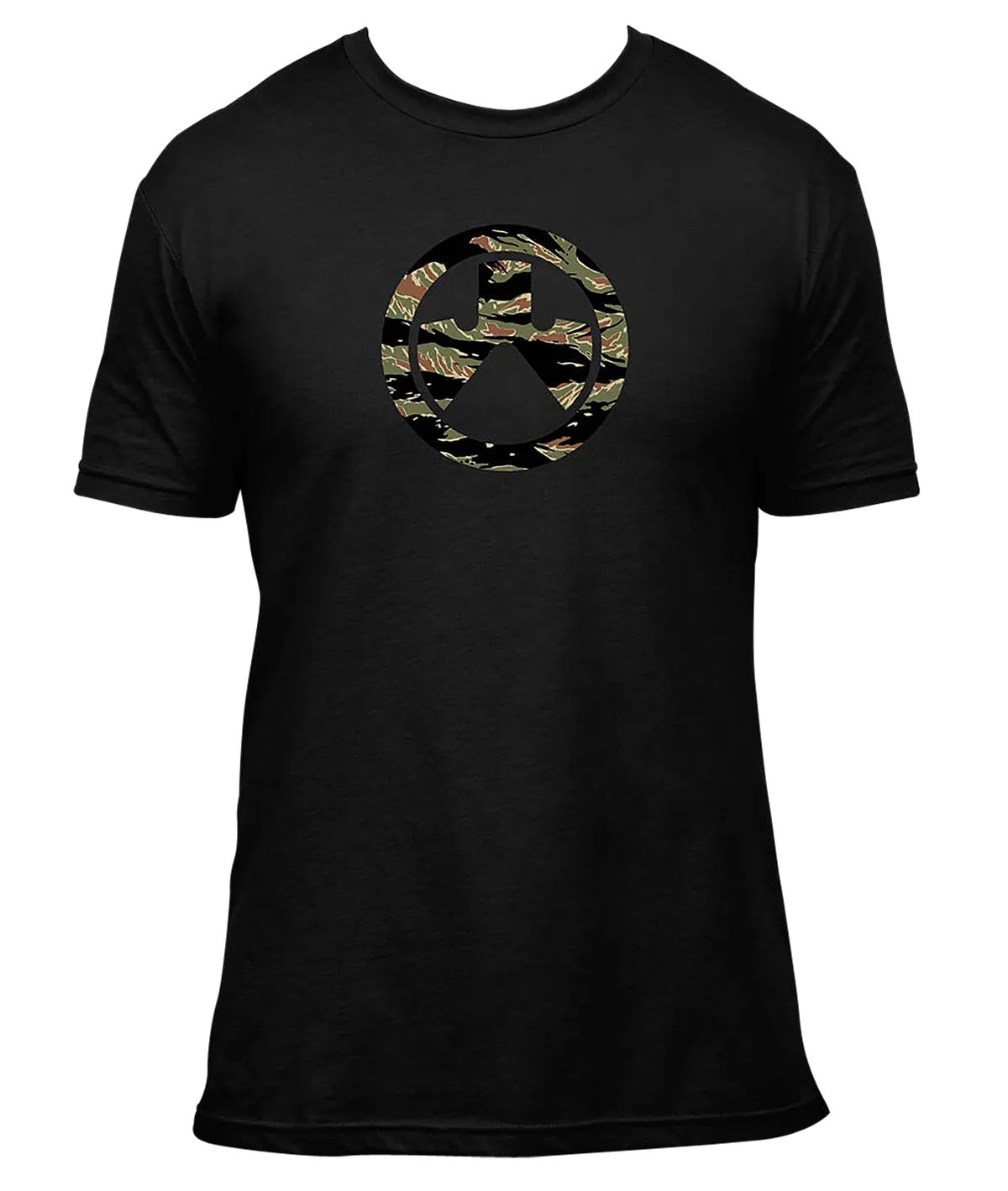 Tiger Stripe Icon Cotton/Polyester Short-Sleeved T-Shirt - Black