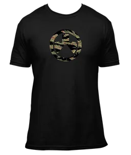 Tiger Stripe Icon Cotton/Polyester Short-Sleeved T-Shirt - Black
