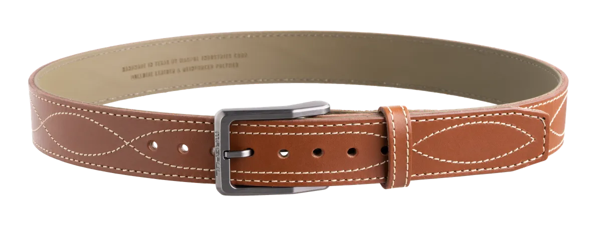 Tejas El Pistolero 1.50" Wide Buckle Closure Bull Hide Belt - Light Brown