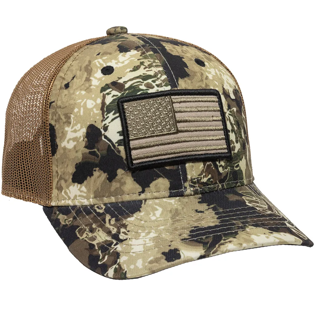 Flag Veil Camo Whitetail & Brown Meshback Cap