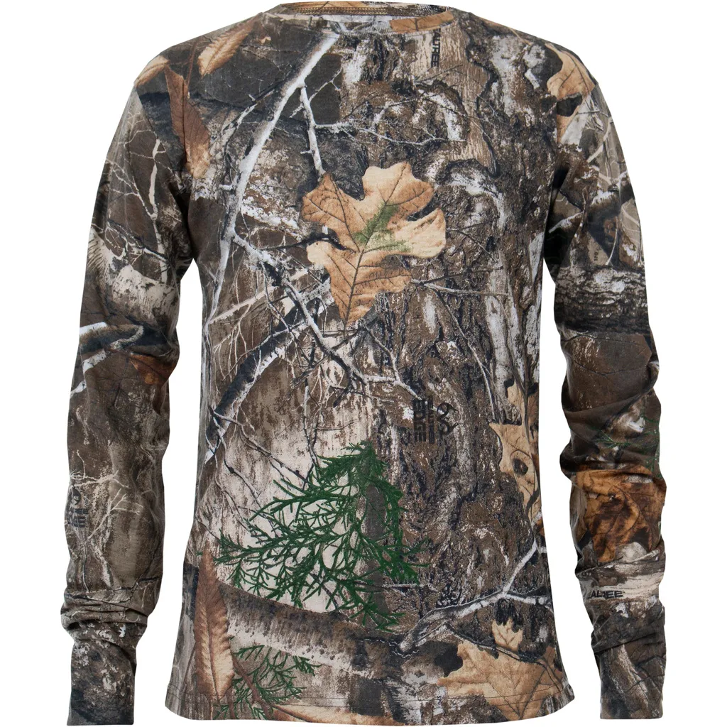 Youth Bear Cave Camo Long Sleeve Tee - RealTree Edge