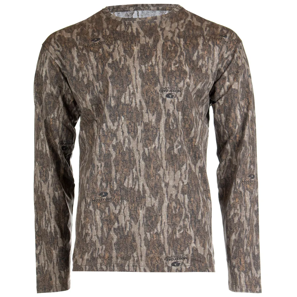 Men's Bear Cave Camo Long Sleeve Tee - Mossy Oak New Bottomland