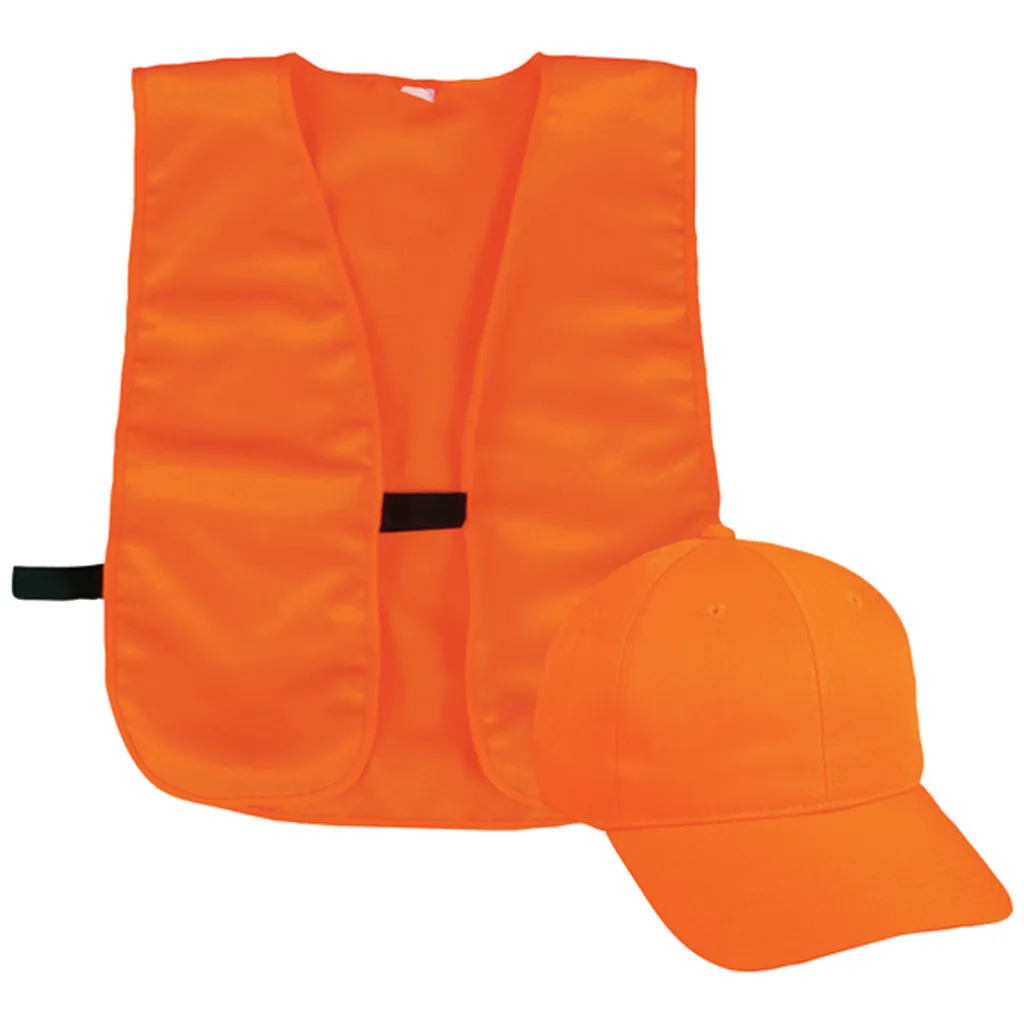 Adult Blaze Orange Vest and Cap Combo