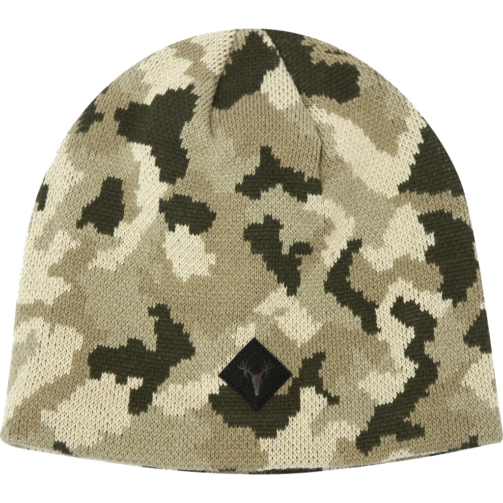 Camo Knit Beanie - Tan