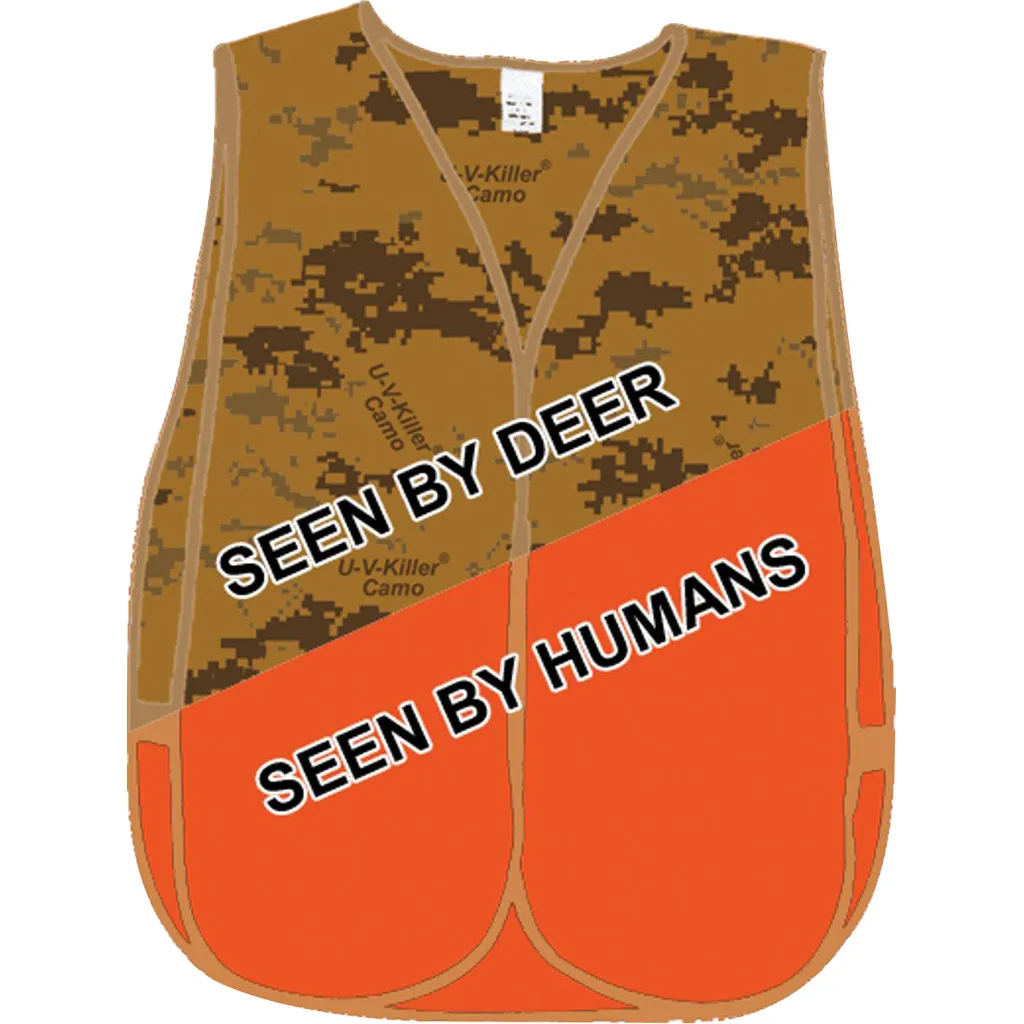 U-V Killer Camo/Blaze Orange Hunting Vest