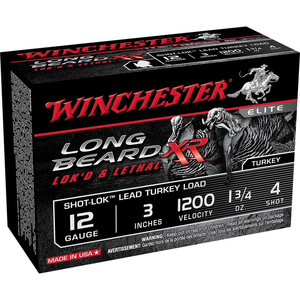 Long Beard XR Shot-Lok #4 3" 1-3/4 oz 12 Gauge Shotgun Ammo - 10 Round Box