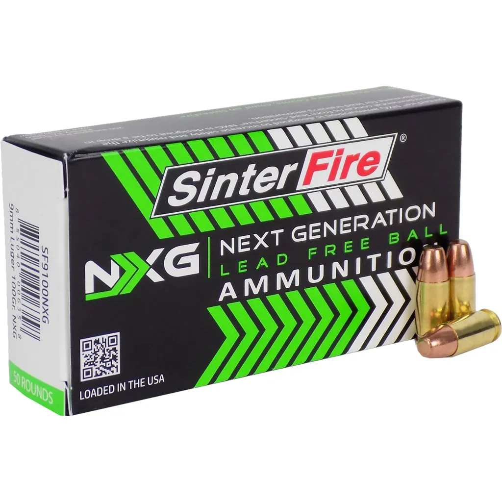 NXG Lead Free Ball & Primer 100 gr 9mm Handgun Ammo - 50 Round Box