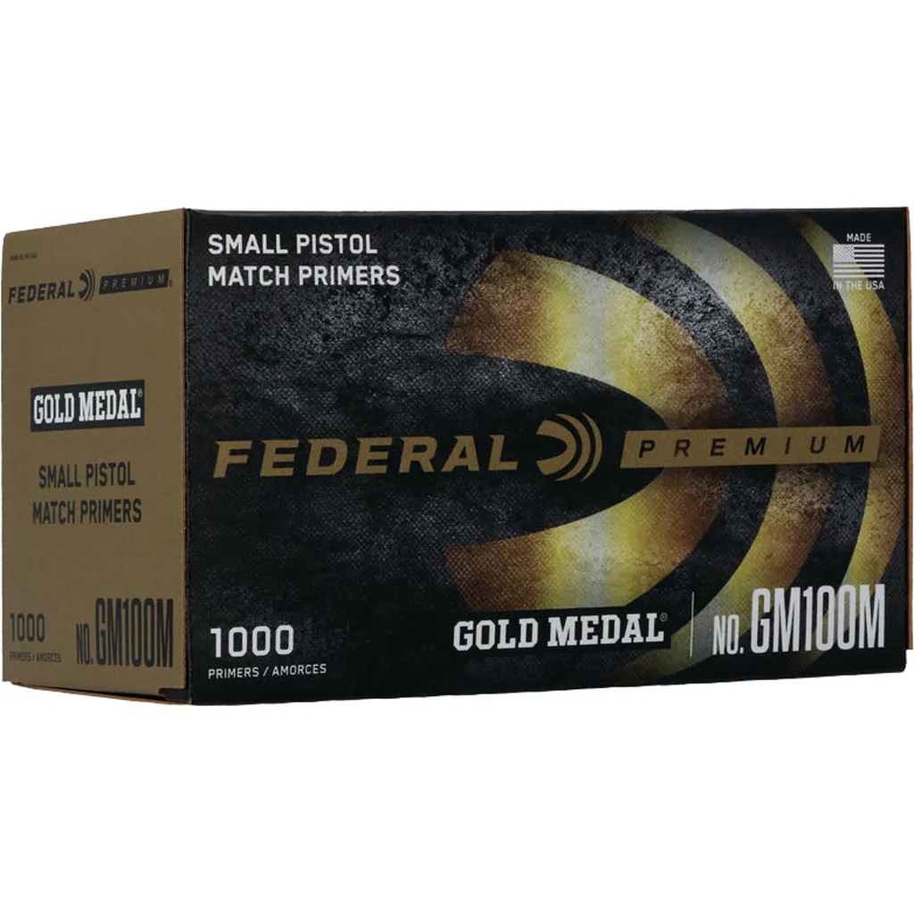 Premium Gold Medal Small  Pistol Primers - 1000 Count