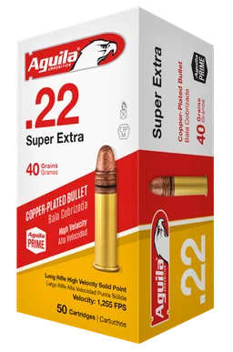 Super Extra Copper Plated Solid Point 40 gr 22 Long Rifle Rimfire Ammo - 50 Round Box