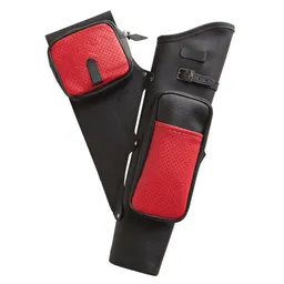 Red - NT-2100 3 Arrow RH Leather Target Quiver