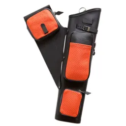 Orange - NT-2300 4 Arrow RH Leather Target Quiver
